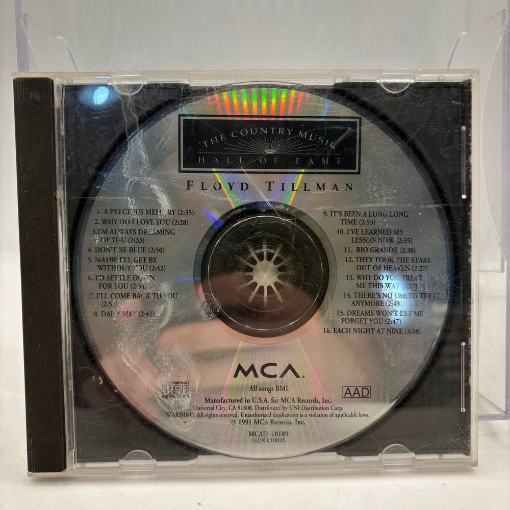 Floyd Tillman The Country Music Hall of Fame MCA‎ MCAD-10189 CD 1991 Compilation